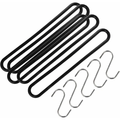 Afbeelding van Spanrubbers met S haken 15x stuks voor dekzeilen 25 cm Bagagespinnen