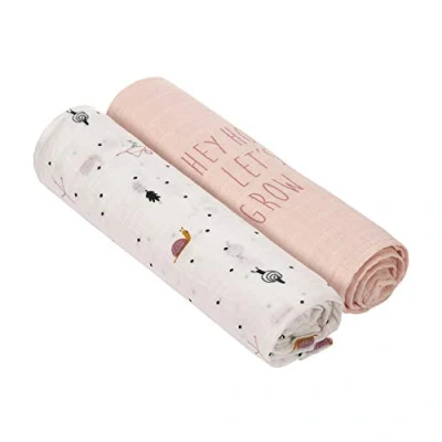 Afbeelding van Lässig Hydrofiele luier swaddle doek 120x120cm XL Garden Explorer girls 2 stuks