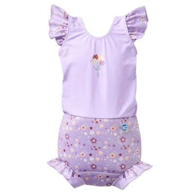Afbeelding van Splash About Happy Nappy Zwempak met ruches, Lilac Spring, 12 24 maanden