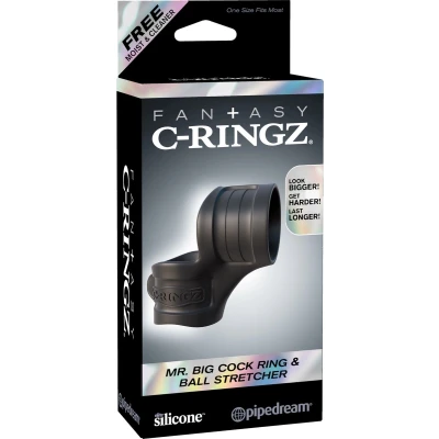 Afbeelding van Pipedream C Ringz Mr. Big Cock Ring And Ball Stretcher Black