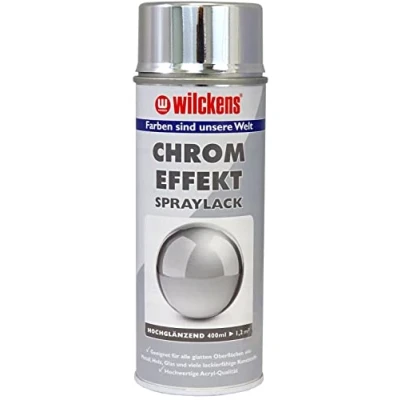 Afbeelding van WILCKENS chroom effect spray 400 ml lak zilver glans spuitverf kleur DIY