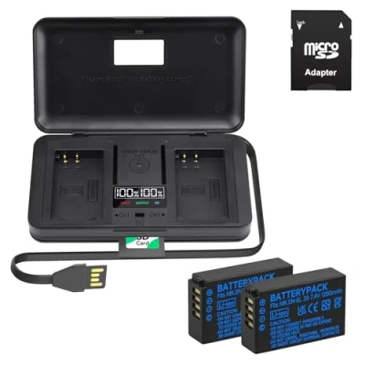 Afbeelding van 2 stuks en EL20 accu&#039;s Smart LCD display, dubbele USB oplader voor Nikon Coolpix P1000, A, P950, 1 J1, J2, J3, S1, V3, DL24 500, AW1 digitale camera