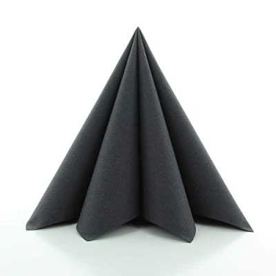 Afbeelding van Sovie HORECA Servet in zwart van Linclass Airlaid, stofachtige wegwerpservetten ideaal voor bruiloft &amp; feesten, 40 x cm, 50 stuks