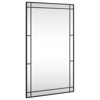 Afbeelding van Wandspiegel rechthoekig 60x100 cm ijzer zwart