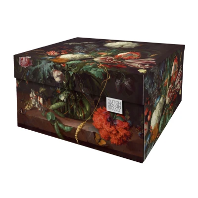 Afbeelding van Dutch Design Brand Opbergbak Storage Box Van Karton Bloemen Flowers 38,9x31,3x20,6cm