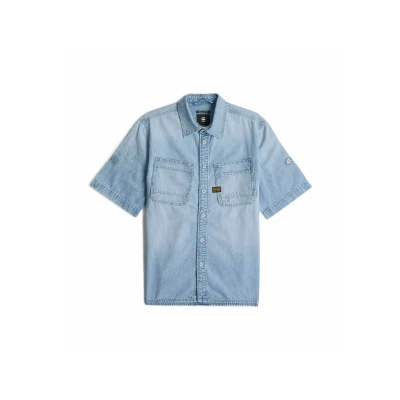 Afbeelding van GStar Overhemd Slanted Regular Fit Blauwe jeans S