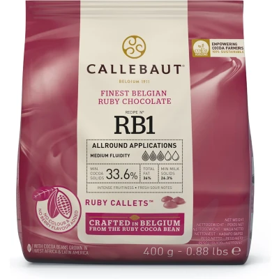 Afbeelding van Callebaut Chocolade Callets Ruby (RB1) 400g