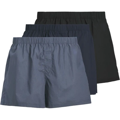 Afbeelding van Jack &amp; Jones Heren Wijde Boxershorts Geweven Katoen JACMILANO 3 Pack Donkerblauw/Zwart Maat 2XL