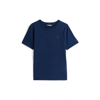 Afbeelding van Tommy Hilfiger Contrast FLAG TEE Tshirt basic, Dames, Maat: XS, Dark night navy