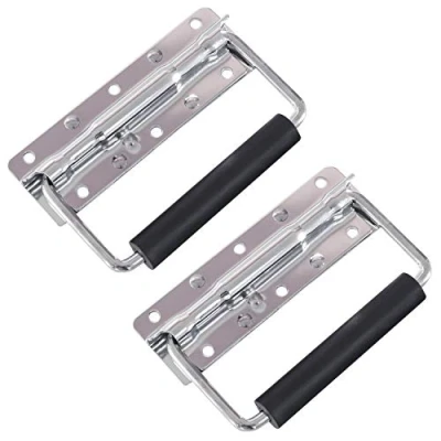 Afbeelding van HMF 14990 09 klapgreep voor kratten, set van 2, geveerd, 12,5 x 4 cm, zilver verzinkt
