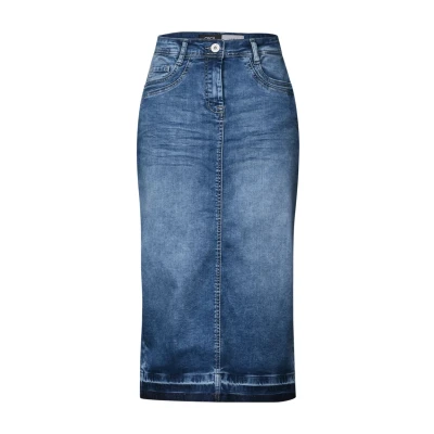 Afbeelding van Cecil MIDI Kokerrok, Dames, Maat: 29, Blau