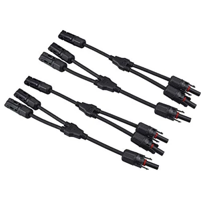 Afbeelding van QitinDasen 2 Pairs Professionele Zonnepaneel Kabel Connector, Solar Y Tak Connector MFF/FMM, voor Fotovoltaïsche Systeem Parallel