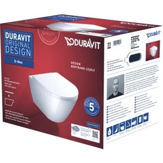 Afbeelding van Duravit D Neo wandtoilet met zitting 37x54x40cm Wit Hoogglans