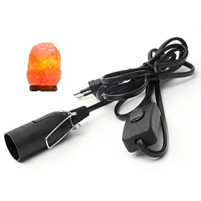 Afbeelding van Hotloop Kabel met Schakelaar voor Zoutlamp Lamp Socket l E14 1.8M Isolatie Zout fitting, Zwart