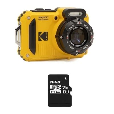 Afbeelding van Kodak Pixpro Pack WPZ2 + 1 carte SD Compact 16M Pixels, étanche à 15m, Anti Choc, Video 720p, Ecran LCD 2,7 Batterie Li ion Jaune