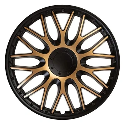 Afbeelding van J Tec 4 Delige Wieldoppenset Orden 15 inch zwart/goud