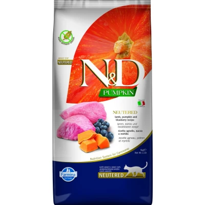 Afbeelding van N&amp;D Pumpkin voeding voor de gecastreerde kat Lam 5 kg.