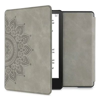 Afbeelding van kwmobile e reader hoesje compatibel met Amazon Kindle Paperwhite 11. Generation 2021 Kunstleren ereader cover stand Opkomende Zon in grijs