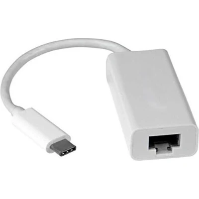 Afbeelding van USB C naar RJ45 Fast Ethernet LAN adapter USB2.0 CAT5 / wit 0,15 meter