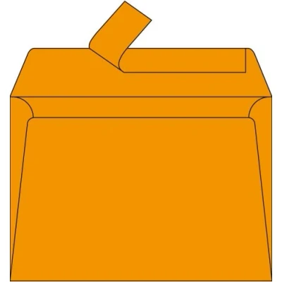Afbeelding van Clairefontaine 5496C verpakking met 20 enveloppen, zelfklevend, formaat C6, 11,4 x 16,2 cm, 120 g/m², kleur: Clementine, uitnodigingen, gebeurtenissen en matching, serie pollen, premium papier, glad