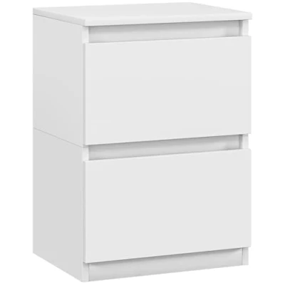 Afbeelding van HOMCOM Nachttisch mit 2 Schubladen, Beistelltisch, Nachtschrank Stauraum, Nachtkommode für Schlafzimmer, Wohnzimmer, ca. 40 x 32 56 cm, Weiß