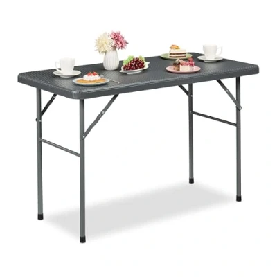 Afbeelding van Relaxdays tuintafel balkontafel terrastafel buitentafel inklapbaar rotan look