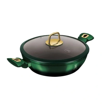 Afbeelding van Berlinger Haus 6060 Lage Braadpan met titanium coating 28 cm deksel Emerald Collection