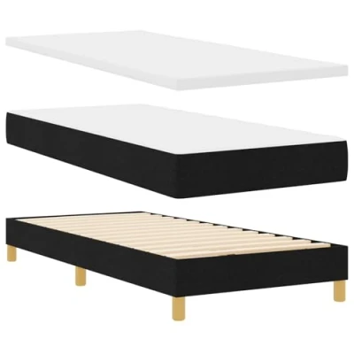 Afbeelding van vidaXL Boxspringbed met matras stof zwart 90x200 cm
