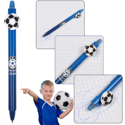 Afbeelding van Inter Milan Uitwisbare balpen met gum, automatische gelpen, blauwe inkt, uitwisbaar, school 0,5 mm