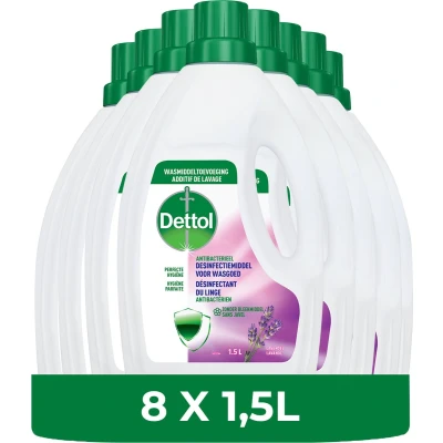 Afbeelding van Dettol Perfecte Hygiëne Toevoeging bij de was Lavendel 8 x 1,5 liter Voordeelverpakking