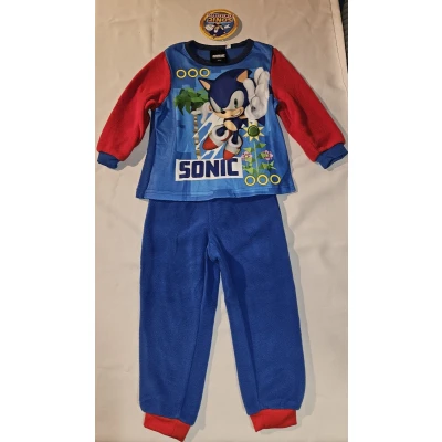 Afbeelding van Sonic the Hedgehog pyjama coins fleece rood/blauw maat 104