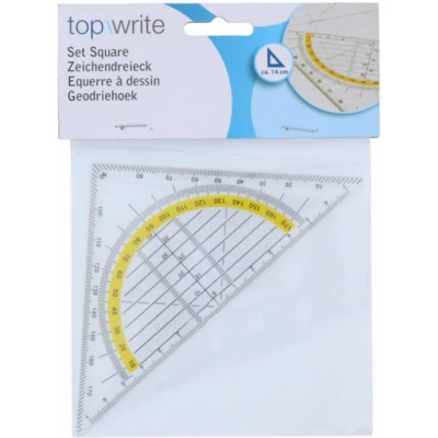 Afbeelding van Top Write Geodriehoek Liniaal 14 cm. Transparant