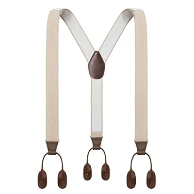 Afbeelding van YYKSYDPT Bretels voor Mannen Broek Knop Einde 35 MM Brede Y vorm Verstelbare Brace (roomwit), Romig Wit, One Size