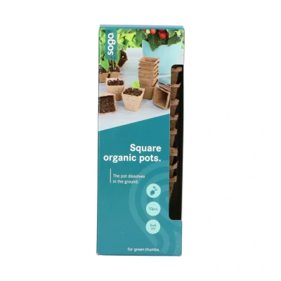 Afbeelding van Turfpotjes 6cm Vierkant (10) BIO Sogo