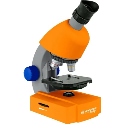Afbeelding van Bresser Optik Mikroskop Junior 40x 640x orange Kindermicroscoop Monoculair 640 x Doorvallend licht