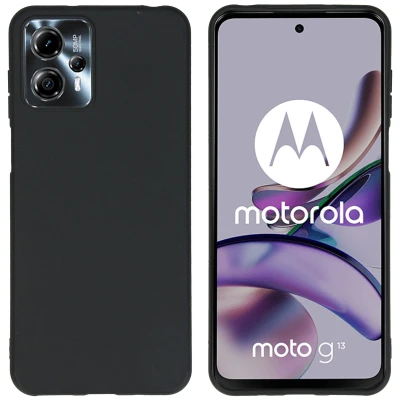Afbeelding van Motorola Moto G13 Hoesje Siliconen en TPU (zacht) iMoshion Softcase/Backcover Zwart Telefoonhoesje