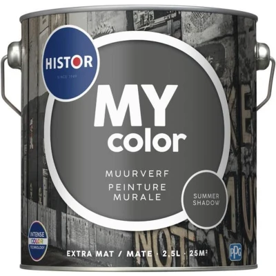 Afbeelding van histor my color muurverf extra mat summer shadow 2.5 ltr