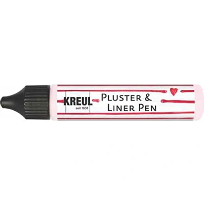 Afbeelding van KREUL 49825 Pluster &amp; Liner Pen Mademoiselle Rosé, 29 ml, Plusterverf voor decoreren en verfraaien, 3D decoratieve effecten door pluizen in de oven, met strijkijzer of haardroger