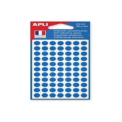 Afbeelding van Agipa ronde etiketten in etui diameter 8 mm, blauw, 462 stuks, 77 per blad