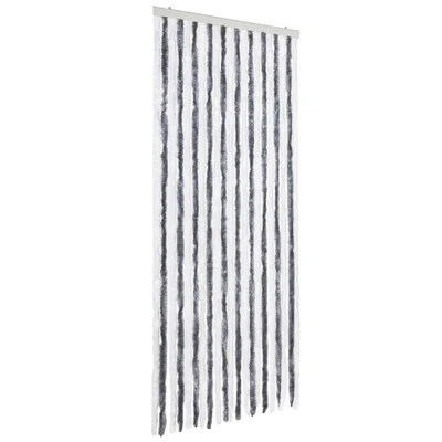 Afbeelding van Vliegengordijn 90x220 cm chenille grijs en wit