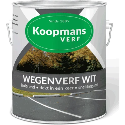 Afbeelding van Koopmans Wegenverf Wit 2,5 ltr Buitengevel &amp; Tuin