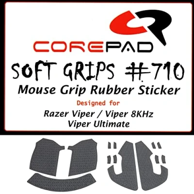 Afbeelding van Corepad Soft Grips Zelfklevende voorgesneden anti slip stickers voor PC Gaming muizen (zwart, Razer Viper/Viper 8KHz / Viper Ultimate)