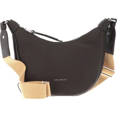 Afbeelding van COCCINELLE Leren Schoudertas Avondtas Maelody Handbag Bark Donkerbruin