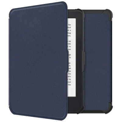 Afbeelding van Tolino Shine 4 Hoes: iMoshion Slim Soft Case Bookcase Donkerblauw Kunstleder E Reader Hoezen
