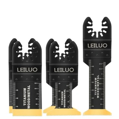 Afbeelding van LEILUO Titanium oscillerende multitool zaagbladen, 5 stuks, universele accessoires voor hout en nagels, compatibel met DeWalt, Makita, Ryobi meer