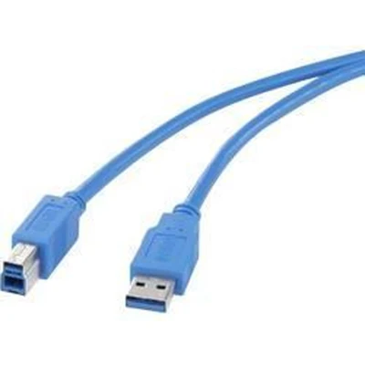 Afbeelding van Renkforce USB kabel 3.2 Gen1 (USB 3.0 / 3.1 Gen1) A stekker, B stekker 1.80 m Blauw Vergulde steekcontacten RF 4260504