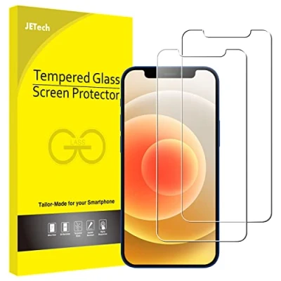 Afbeelding van JETech Screen Protector voor iPhone 12 en Pro 6,1 Inch, Gehard Glas Schermbeschermer, 2 Stuks