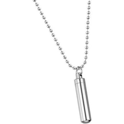 Afbeelding van Fako Bijoux® Ketting Ashanger / Assieraad Koker Zilverkleurig