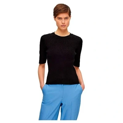 Afbeelding van SELECTED FEMME ribgebreide top SLFMALA zwart