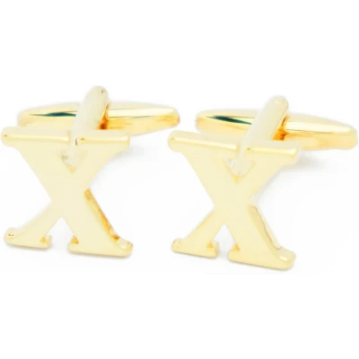 Afbeelding van Manchetknopen Letters Initialen Letter X Goudkleurig